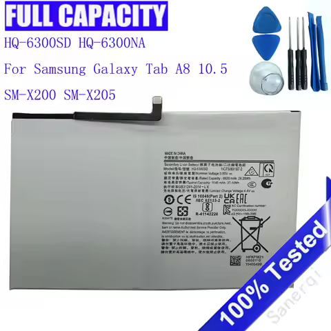 HQ-6300SD HQ-6300NA Battery For Samsung Galaxy Tab 8 10.5 SM-X200 SM-X205 Battery 7040mAh + Tools