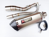 ท่อ เวฟ 110i ชุดท่อเวฟ 110ไอ ชุดท่อ Wave110i +AK 14นิ้วเงินปากเคฟล่า