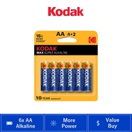 Kodak AA MAX Alkaline Batteries (4+2 PCS) KD-ALKL-AA(6)