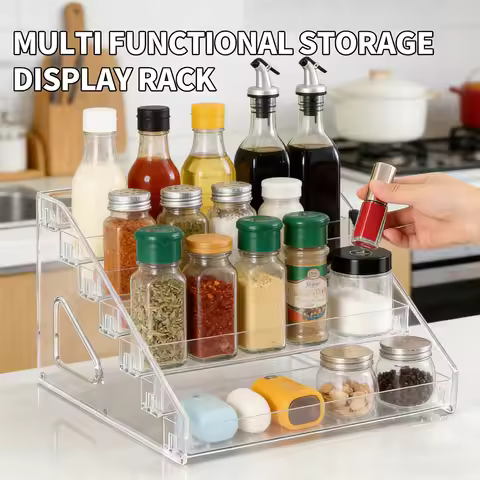 Durable Kitchen Countertop Organizer Rack Multi-Tier Storage Shelf for Spices Seasoning Bottles Jars