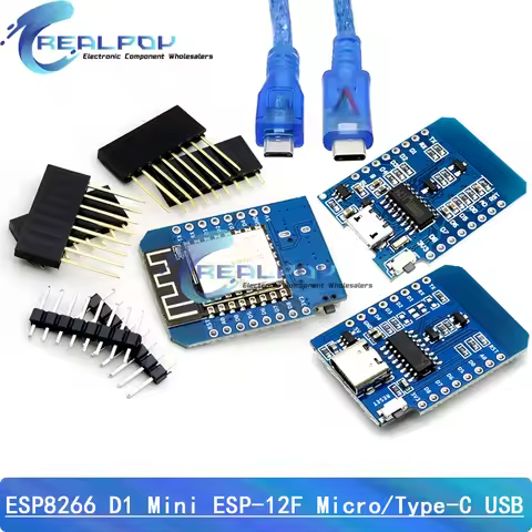ESP8266 ESP-12 ESP-12F WeMos D1 Mini Module Wemos WiFi Development Board Micro/Type-C USB 3.3V Based