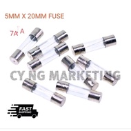 1PC GLASS FUSE 7A20MM 7A 20MM 250V～5mm x 20mm(G FUSE-20mm)