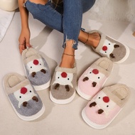 Christmas Hot-selling Warm Anti-slip Furry Slippers Plush Thick Cotton Slippers Cartoon Cotton Slipp