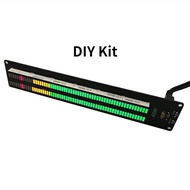 เครื่องวัดปริมาณ AS60 LED 60ระดับมืออาชีพตัวบ่งชี้สเปกตรัมดนตรีแบบสองแชนเนล VU Meter ไฟ DIY อิเล็กทร