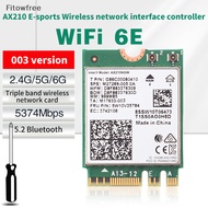 Fitow For laptop PC WiFi 6E Intel AX210  5.2 M.2 Wireless Card AX210NGW 2.4Ghz 5Ghz 6Ghz 5374Mbps 802.11ax AX200 Adapter FE