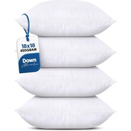 Utopia Bedding Throw Pillows (Set of 4, White), 18 x 18 Inches Pillows for Sofa, Bed and Couch Decor