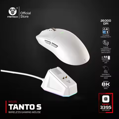 FANTECH TANTO S WG13S Wireless Gaming Mouse PixArt PAW3395 8K Hz 26000DPI Mice Magnetic Rechargeable