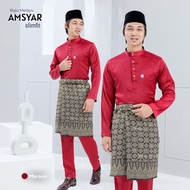 [Maroon] Baju Melayu Moden | Baju Melayu Slimfit by Farissa Boutique