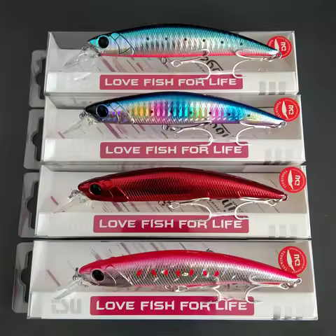TSURINOYA 4pcs NEW COLOR Sinking Minnow 110S DW77 110mm 22g Long Casting Fishing Lure Large Trout Se