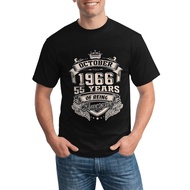 Spot Sale Born In October 1966 55Th Birthday Wholesale Cartoon Tshirt Mens Streetwear