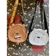 Limited Edition We Bare Bears Sling Bag Brown / Off White