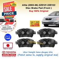 (Made In Japan) Altis (2001-06) Front Brake Pad 04465-YZZE2 04465-13041 04465-YZZQ1 TOYOTA ZZE121 ZZ