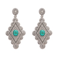 DFVDSPW Phong cách Bohemia Bông tai turquoise Bohemian Màu ngọc lam Giọt nước xanh Bông tai tua rua 