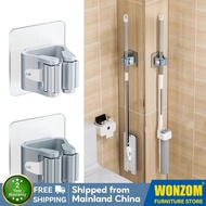 WONZOM Mop Hooks Holder Wall Mounted Trackless Clamp Bathroom Broom Shelf e91