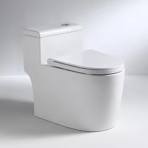 New coming short one piece toilet water closet porcelain stand wc bathroom low water tank s trap toi