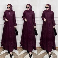 Hayya Dress New Brocade Dress Muslim Dress/ Hayya Brocade Dress Luxury Party Dress Crinkle Brocade D