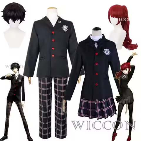 Persona 5 Kurusu Akira Cosplay Costume Joker Uniform Mask Yoshizawa Kasumi Halloween Carnival Women