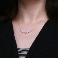 日本製 18k金 akoya珍珠項鍊 尺寸漸變微笑項鍊 人氣佳作