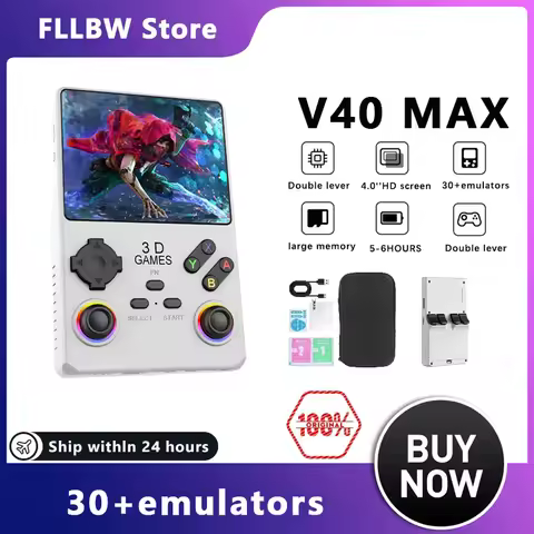 256GB V40MAX Handheld Game Console 4'' IPS Screen 3800mah Battery Joystick RGB lighting more than 40