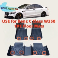 For Mercedes Benz C Class W205 2015-2021 TPE Car Floor Mat / Trunk Mat  All-Weather Non-Slip Eco-Fri
