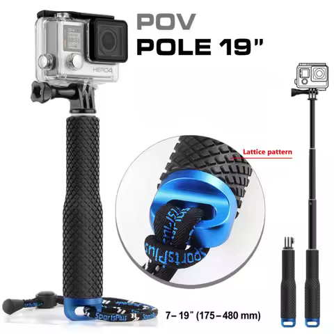 Handheld Extendable Gopro Selfie Stick Aluminum Monopod Go Pro Tripod for GoPro Hero 9 8 7 6 5 SJCAM