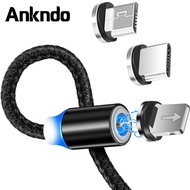 Ankndo Charging Cable USB Braided Data Sync Cord Micro US/Type-C/IOS Cable (1M/2M)