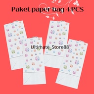 5pcs WHITE Small PAPER BAG Package/Wrap BAG/Logo PAPER BAG