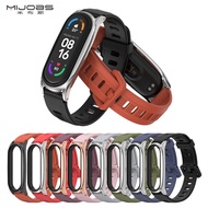 Mijobs สายนาฬิกาข้อมือ TPU แบบเปลี่ยน สําหรับ Mi Band 7 Mi Band 6 Mi Band 5 NFC Global Version Xiaomi Mi Band 8 Strandard Xiaomi Mi Band 4 Mi Band 3