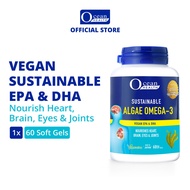Sustainable Algae Omega-3 (60s)- Ocean Health (For Heart, Brain, Eyes & Joints| Vegetarian| Mini Sof