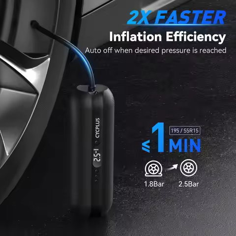 CYCPLUS Portable Electric Air Pump High Pressure 150 PSI 7800mAh Type C DC Port Rechargeable Inflato