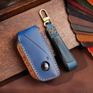 Leather Car Key Case Bag Holder for BMW New X1 Ix X7 I7 XM 2023 Key Cover Key Chains Car Accessories