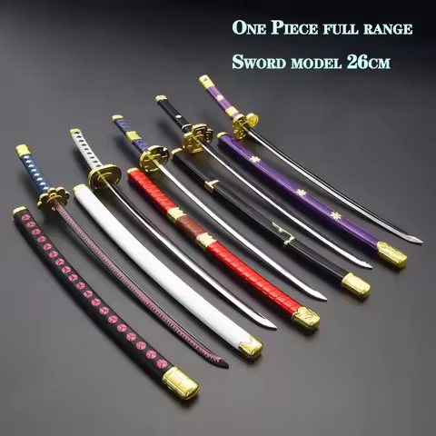 26cm One Piece Sword Zoro Weapon Enma Katana Shusui Samurai Wado Ichimonji Metal Model Luffy Sandai