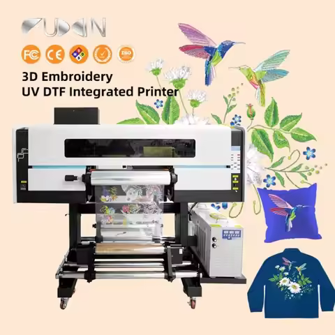 【specialized】2025 New Technology 600mm Roll DTF 3d UV Textile Printer Embroidery Effect 3head UV DTF