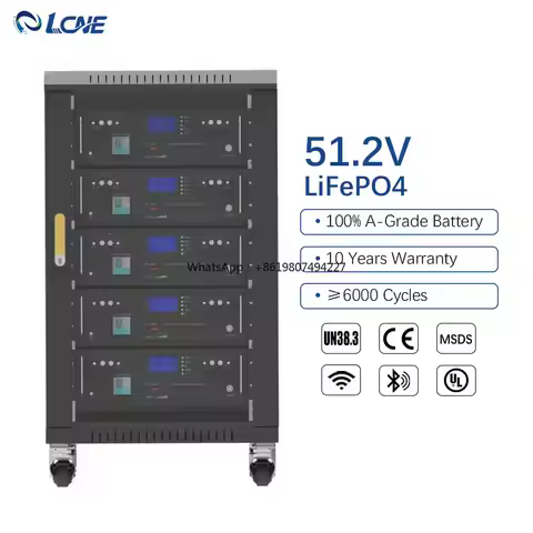 48V 100AH/200AH Rack-Mounted Lithium Ion Battery 5KWH/10KWH LiFePO4 Solar Storage Cabinet Home 48 Vo