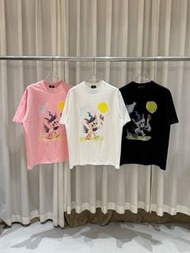 Welldone Moon 上身創意可愛小鹿塗鴉印花短袖T恤 (S-XXL)