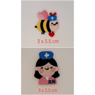 Iron On Patch - Registered Nurse Bee Gift for Nurse Embroidered Children Cartoon Applique Motif Deca