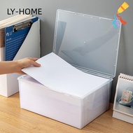 LIAOYING Home Office Supplies Storage Box, Plastic Transparent Storage Box,  Dustproof a4 Paper Orga