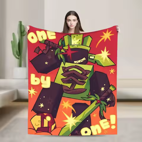 1x1x1x1 Forsaken One by One Knitted Blanket Coral Fleece Plush Super Warm Throw Blankets for Bedroom