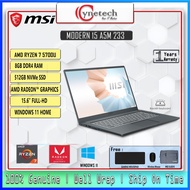 [Clearance/Unboxed Unit] MSI MODERN 15 A5M-233MY/R7-5700U/8GB/512GBSSD/WIN11/15.6 FHD/GREY