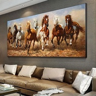 7 White Running Horses Canvas Posters Print Wall Art Picture For Living Room Bedroom Decoration Pain