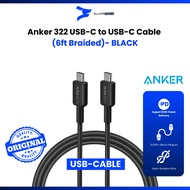 ANKER 322 USB C TO C FAST CHARGING DATA CABLE 6FT BRAIDED PRODUCT ORIGINAL A81F6H11