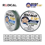 RADICAL Pe SUMO X12 Pe Line DG 300M Braided Line X12 300m