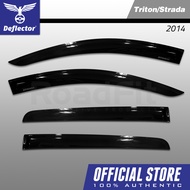Deflector Door Visors / Rain Visors / Rain Gutters for Mitsubishi Triton / Strada 2014 Black with Si