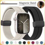 Magnetic Buckle Silicone Strap for smartwatch Ultra/Ultra 2 49mm 45mm 41mm Series 10 9 8 7 6 5 4 3 B