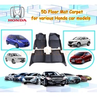 5D Floor Mat Carpet Honda City / Civic / Accord / HRV / BRV / CRV / Jazz