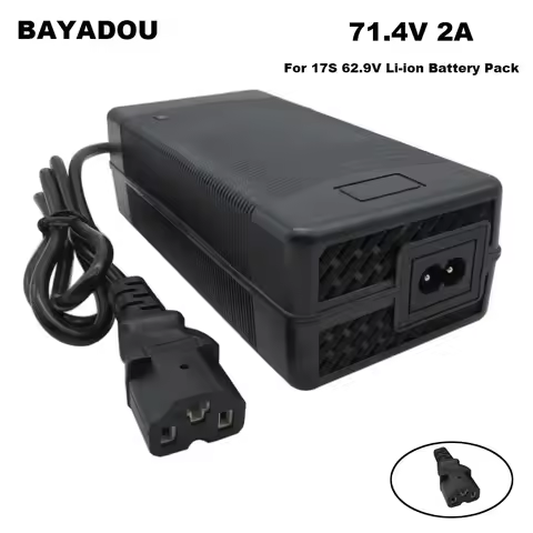 71.4V 2A Li-ion Charger 17S 61.2V 62.9V 2A 20AH Lithium Battery Chargers T/PC/IEC 3Pin Connector Wit
