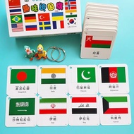 108pcs World Flag Flashcards Country Flag Children National Flags Flashcard Children Cognitive Card 