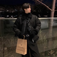 เสื้อแจ็คเก็ตหนังหนังกำมะหยี่ บุขนด้านในทั้งตัว กันหนาวได้ดี สไตล์เกาหลี J106