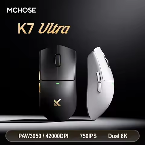MCHOSE K7 Ultra Three Mode Wireless Gaming Mouse 2.4G 8K Ultra Low Latency Lightweight E-Sport PAW39