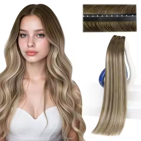 VeSunny Butterfly Hair Extensions Real Human Hair Balayage Genius Weft Hair Extensions Invisible Str